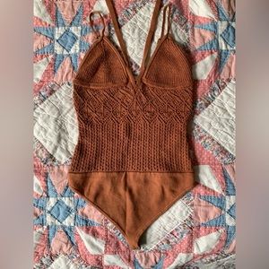 Abercrombie & Fitch Burnt Orange Crotchet Bodysuit
